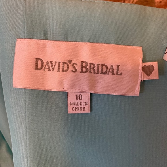 DAVID’S BRIDAL Short Crinkle Chiffon Dress Pool 10 - Picture 7 of 8